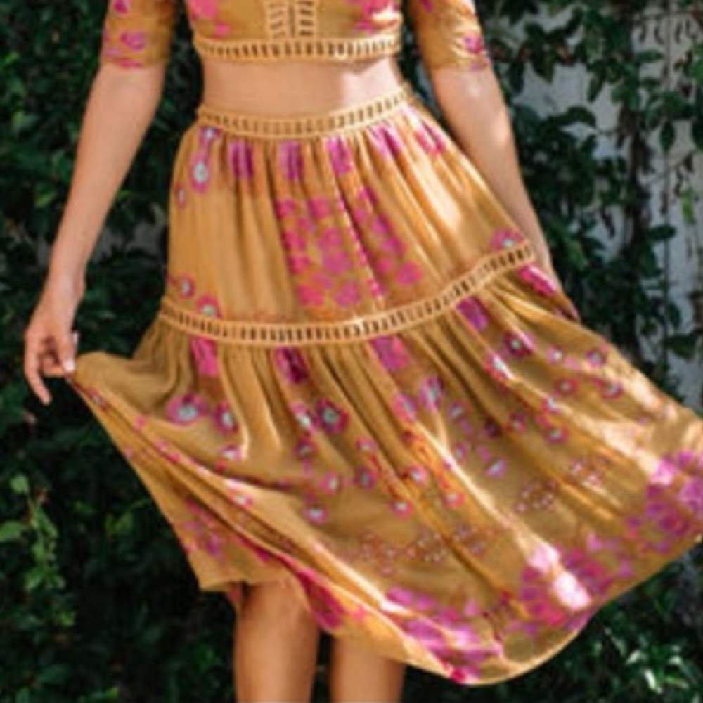 For Love & Lemons Barcelona Midi Skirt